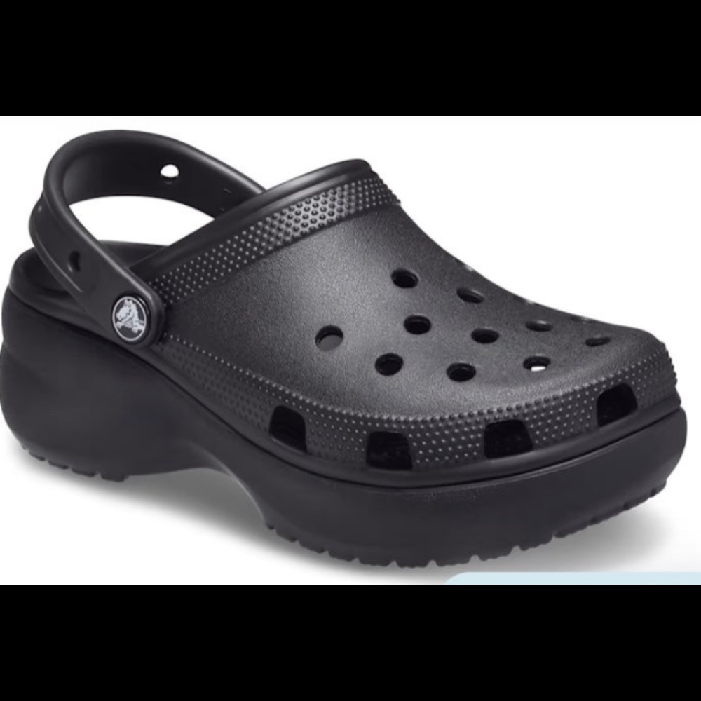 Women's black platform crocs